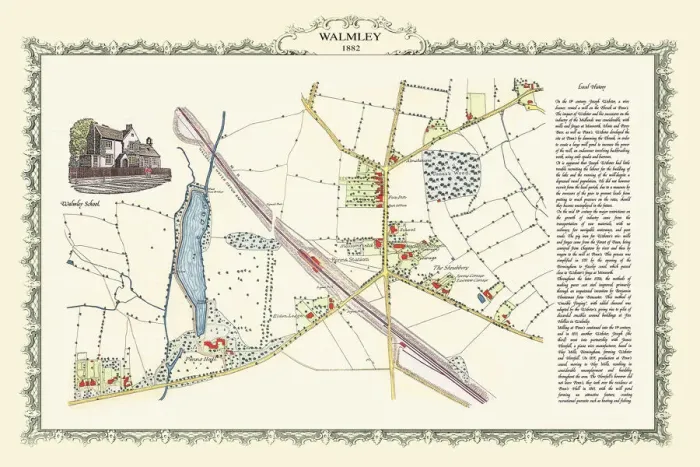 Framed Print : Old Map of the Village of Walmley near Sutton Coldfield 1886 Framed Print : Old Map of the Village of Walmley near Sutton Coldfield 1886