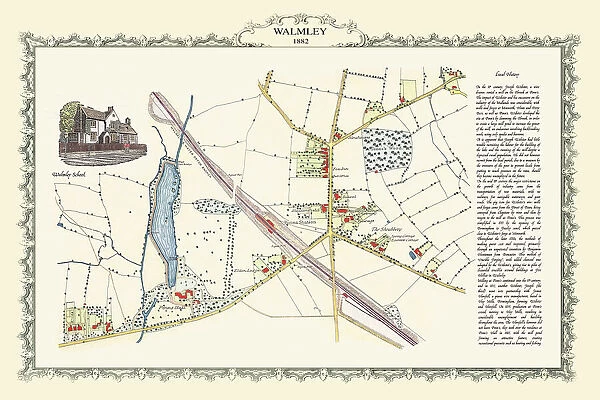 Old Map of the Village of Walmley near Sutton Coldfield 1886