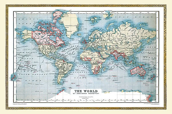 Old Map of the World 1893