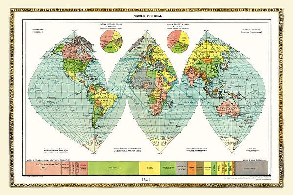 Old Map of the World 1951