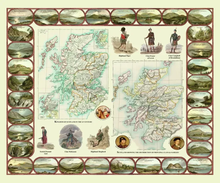 Framed Print : Old Maps of The Kingdom of Scotland