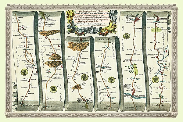 Old Road Strip Map (PLATE 2) The Continuation of the Road from London to Aberystwyth
