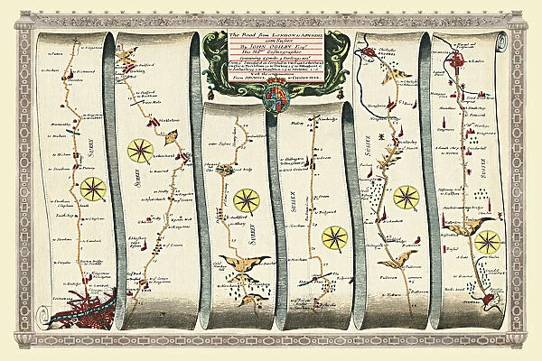 Old Road Strip Map (PLATE 4) The Road from London to Arundel