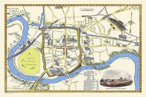 Pictorial Plan of Chester by W.Willis c1865