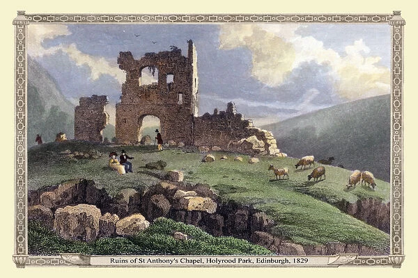 Ruins of St Anthony's Chapel, Holyrood Park, Edinburgh 1831