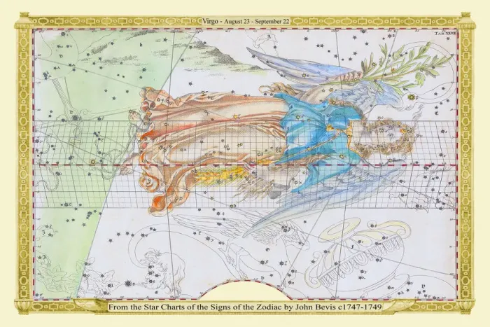 Framed Print : Signs of the Zodiac in Early Color by John Bevis ÔÇô Virgo ÔÇô August 23 ÔÇô September 22 Framed Print : Signs of the Zodiac in Early Color by John Bevis ÔÇô Virgo ÔÇô August 23 ÔÇô September 22