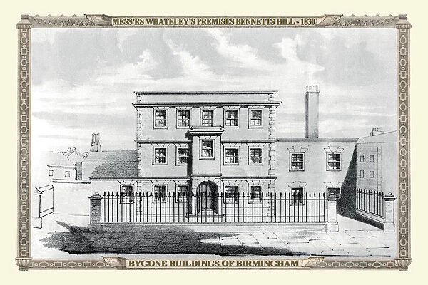 View on Bennetts Hill of Whateley's Premises , Birmingham 1830