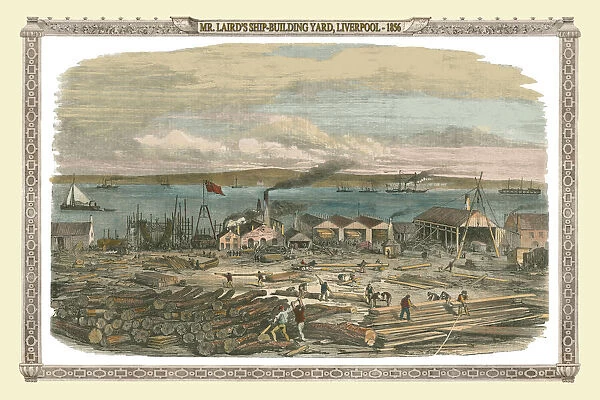 View Across Mr Lairds Ship Building Yard, Liverpool 1856