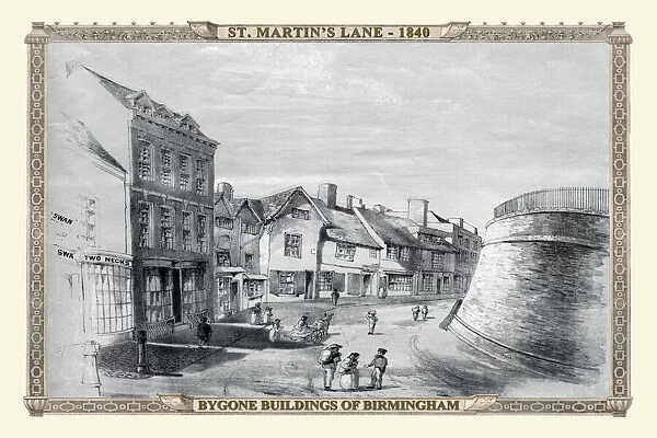 View of Old Buildings, St Martins Lane, Birmingham 1840