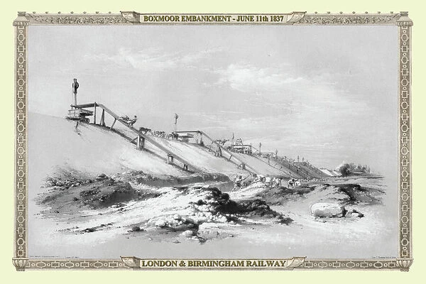 Views on the London to Birmingham Railway - Boxmoor Embankment 1837