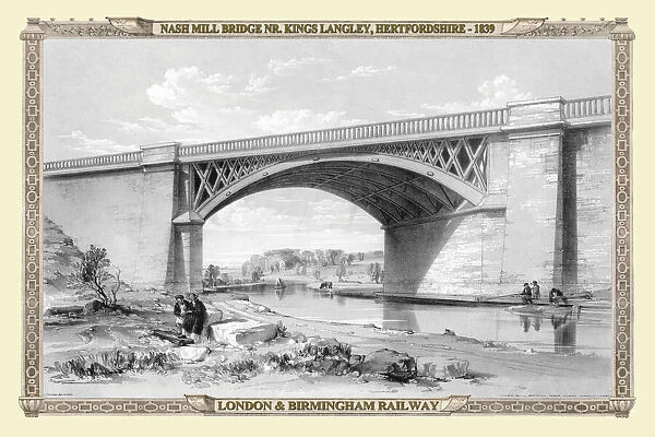 Views on the London to Birmingham Railway - Nash Mill Bridge near King's Langley 1839