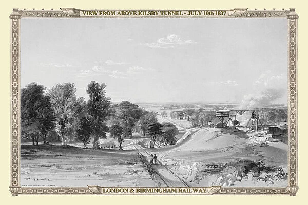 Views on the London to Birmingham Railway - View Above Kilsby Tunnel 1837