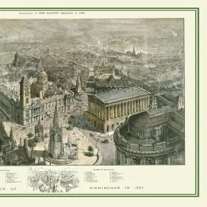 Birds Eye View of Birmingham In 1886