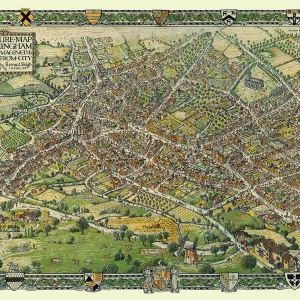 A Conjectural Picture Map of Birmingham In 1730