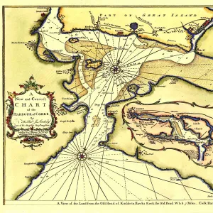 Early Coastal Survey Map of Chart of the Harbour of Cork 1759