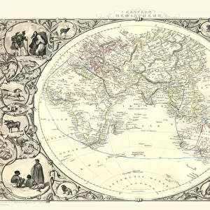 Maps Showing the World Framed Print Collection: World Maps in Hemispheres PORTFOLIO