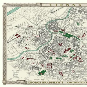 George Bradshaws Plan of Vienna, Austria 1896