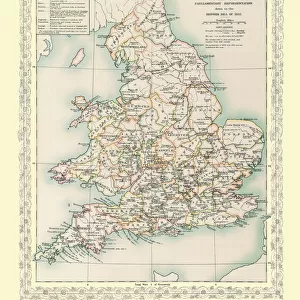 Map of England and Wales showing the Parliamentary Representation prior to the Reform Bill of 1832