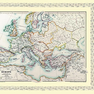 Map of Europe showing how it appeared in the time of Charles the Great AD 768 - AD 814