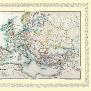 Map of Europe showing how it appeared in the time of Charles the Great AD 768 - AD 814