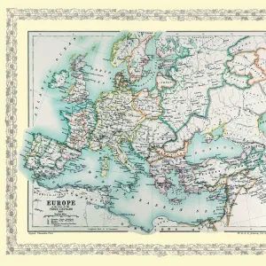 Map of Europe showing how it appeared at the time of the Third Crusade AD 1190