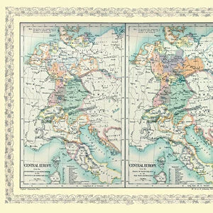 Two Maps of Central Europe that illustrate how the region looked during the years of conflict between AD 1804 and AD 1809