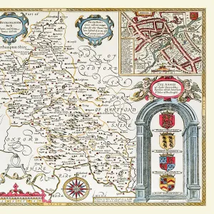 Old County Map of Buckinghamshire 1611 by John Speed