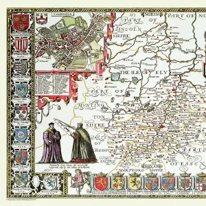 Old County Map of Cambridgeshire 1611 by John Speed