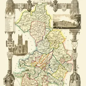 Old County Map of Cambridgeshire 1836 by Thomas Moule