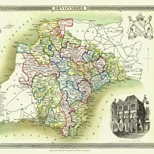 Old County Map of Devonshire 1836 by Thomas Moule