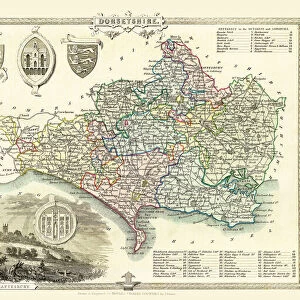 Old County Map of Dorsetshire 1836 by Thomas Moule