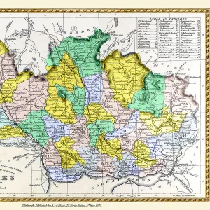 Old County Map of Dumfries Scotland 1847 by A&C Black