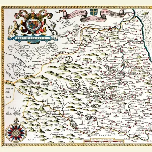 Old County Map of Durham 1611 by John Speed