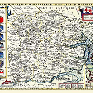 Old County Map of Essex 1611 by John Speed