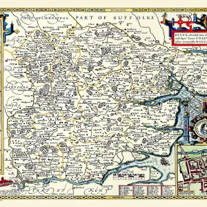 Old County Map of Essex 1611 by John Speed