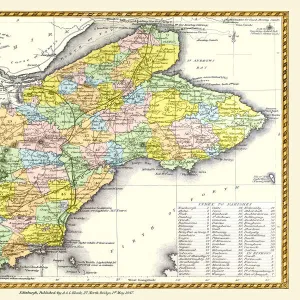 Old County Map of Fife and Kinross Scotland 1847 by A&C Black