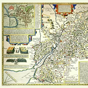 Old County Map of Gloucestershire 1611 by John Speed
