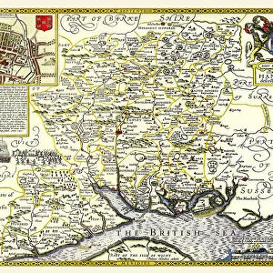 Old County Map of Hampshire 1611 by John Speed