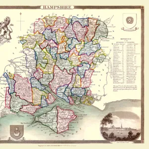 Old County Map of Hampshire 1836 by Thomas Moule