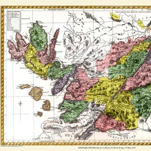 Old County Map of Inverness Scotland 1847 by A&C Black