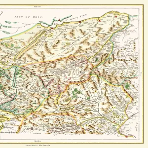 Old County Map of Inverness-shire 1654 by Johan Blaeu from the Atlas Novus