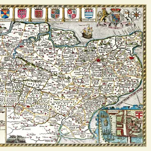 Old County Map of Kent 1611 by John Speed