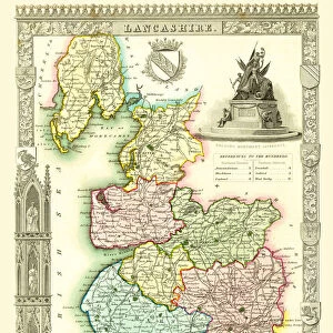 Old County Map of Lancashire 1836 by Thomas Moule