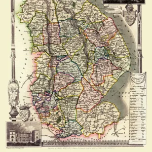 Old County Map of Lincolnshire 1836 by Thomas Moule