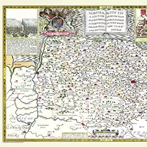 Old County Map of Norfolk 1611 by John Speed