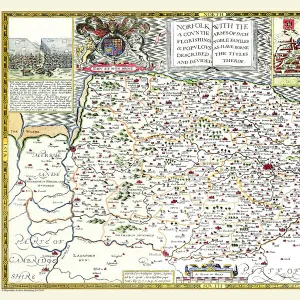 Old County Map of Norfolk 1611 by John Speed