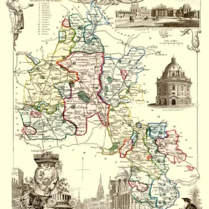 Old County Map of Oxfordshire 1836 by Thomas Moule