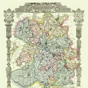 Old County Map of Shropshire 1836 by Thomas Moule