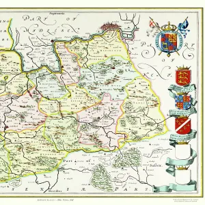 Old County Map of Surrey 1648 by Johan Blaeu from the Atlas Novus