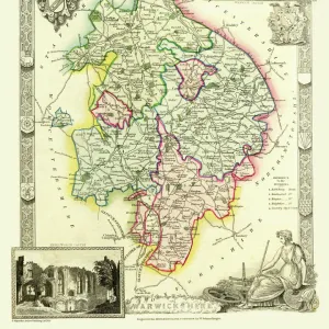 Old County Map of Warwickshire 1836 by Thomas Moule